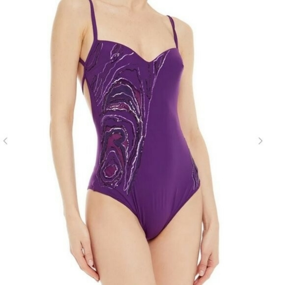 La Perla Purple One Piece Swimsuit